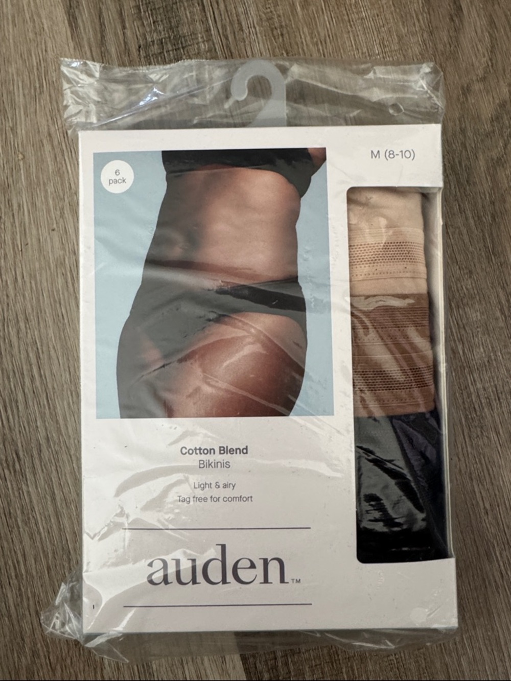 Auden Cotton Blend Bikinis  - Black, Tan, Brown 6 pack